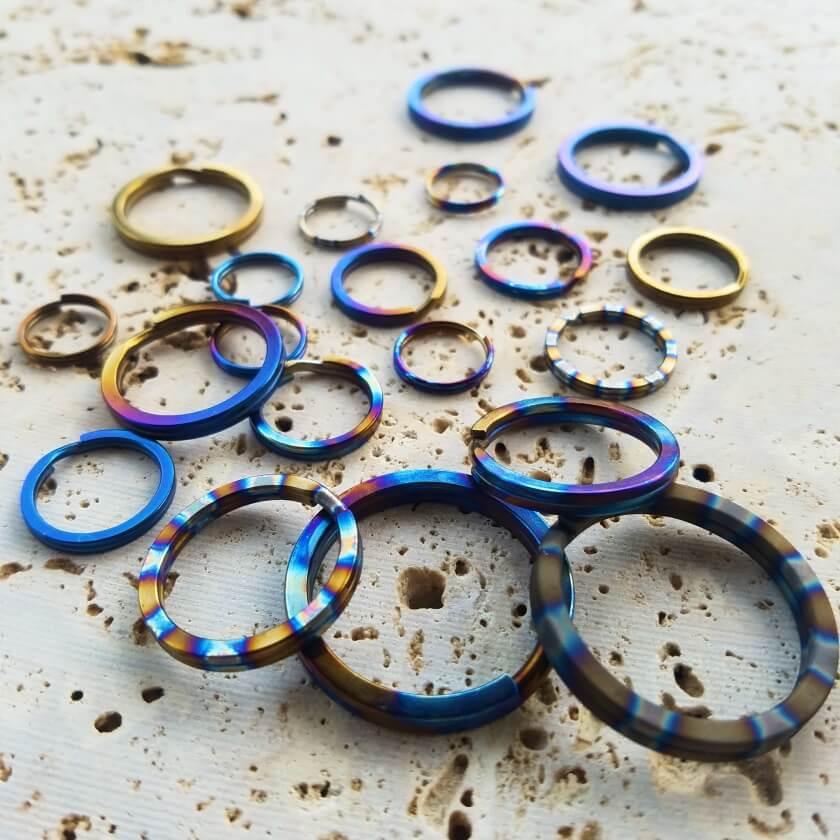 anodized titanium split rings