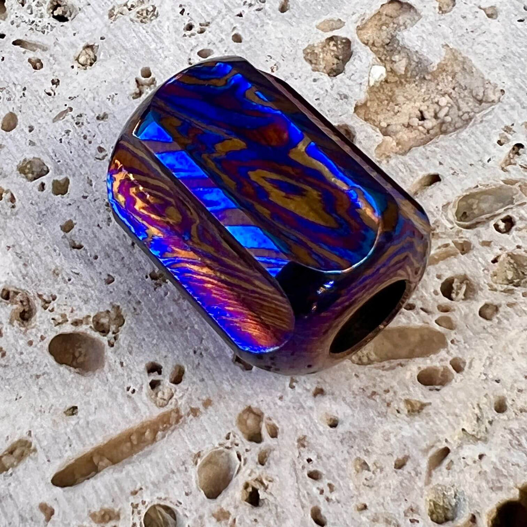 Titanium Damascus Lanyard Beads