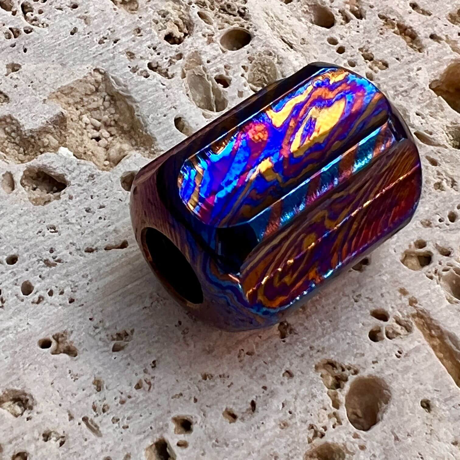 Timascus Ring good and titanium bead