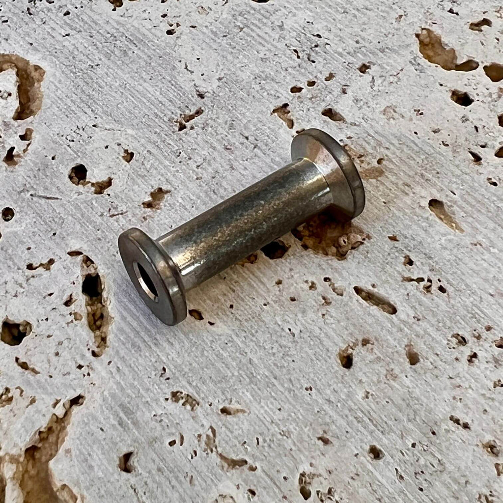 titanium thread bobbin spool with stonewashed finish