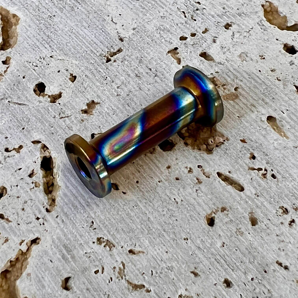 titanium thread bobbin spool  with random anodizing