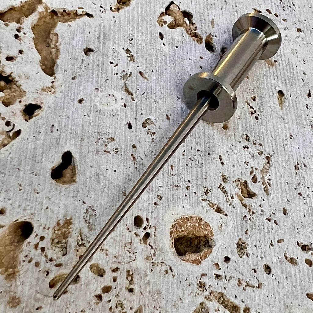 titanium thread bobbin spool with plain finish and matching toothpick