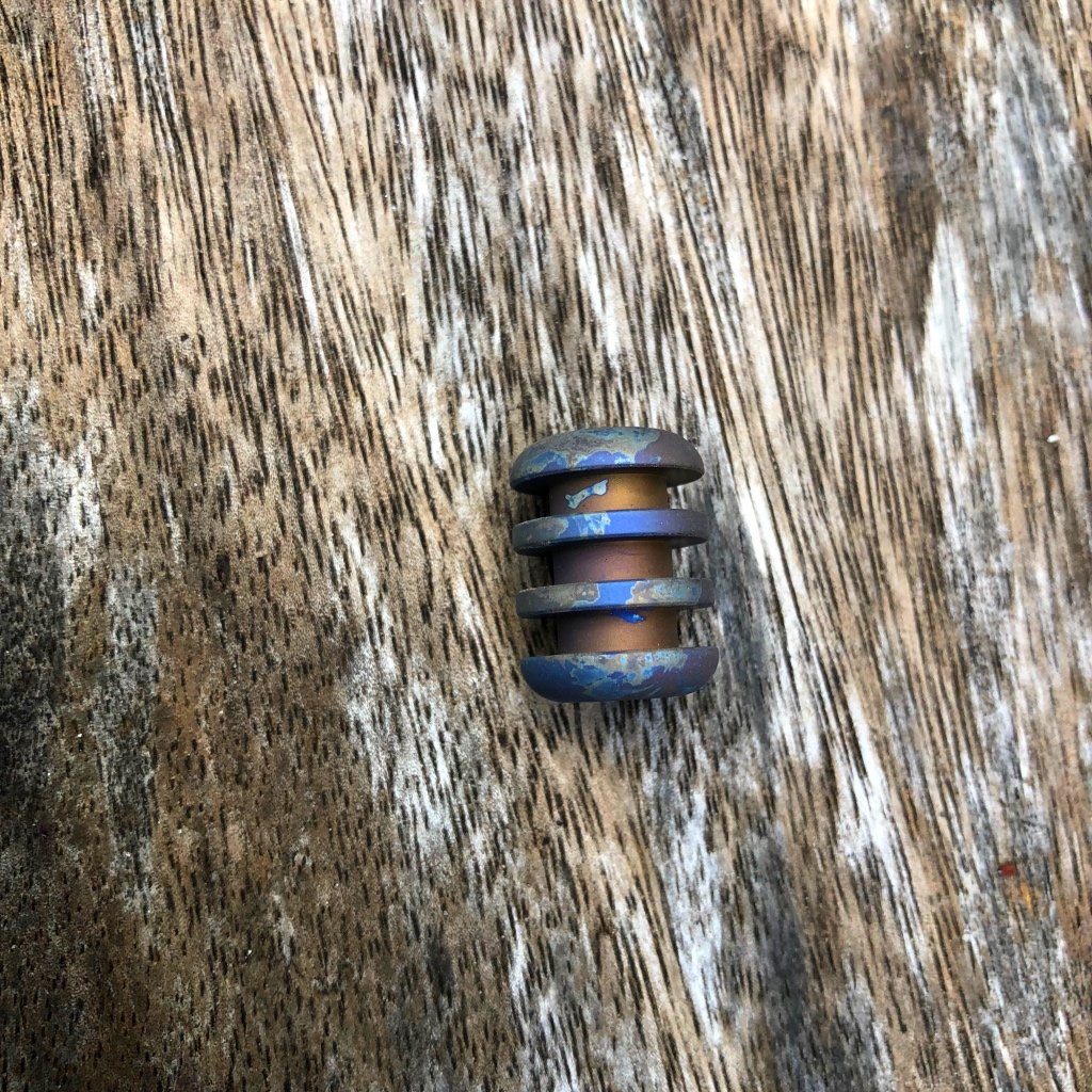 Titanium Ribbed Lanyard Beads - Ti Survival