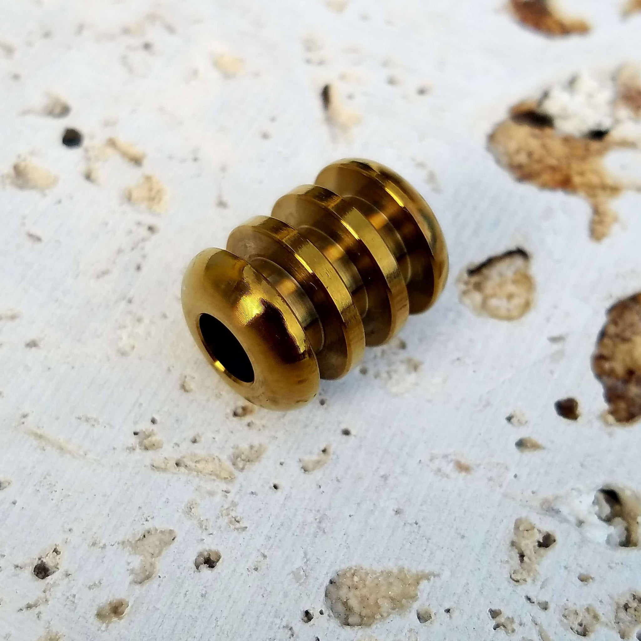 Titanium Ribbed Lanyard Beads