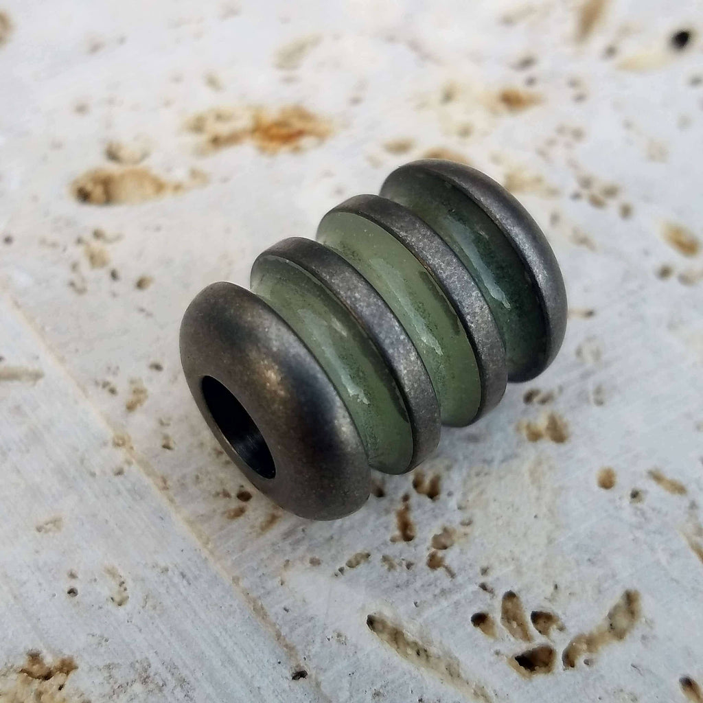 Titanium Ribbed Lanyard Beads - Ti Survival
