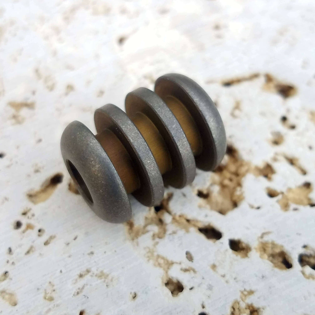 Titanium Ribbed Lanyard Beads - Ti Survival