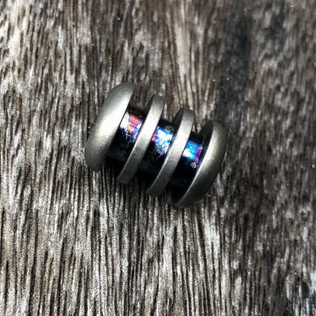 Titanium Ribbed Lanyard Beads - Ti Survival