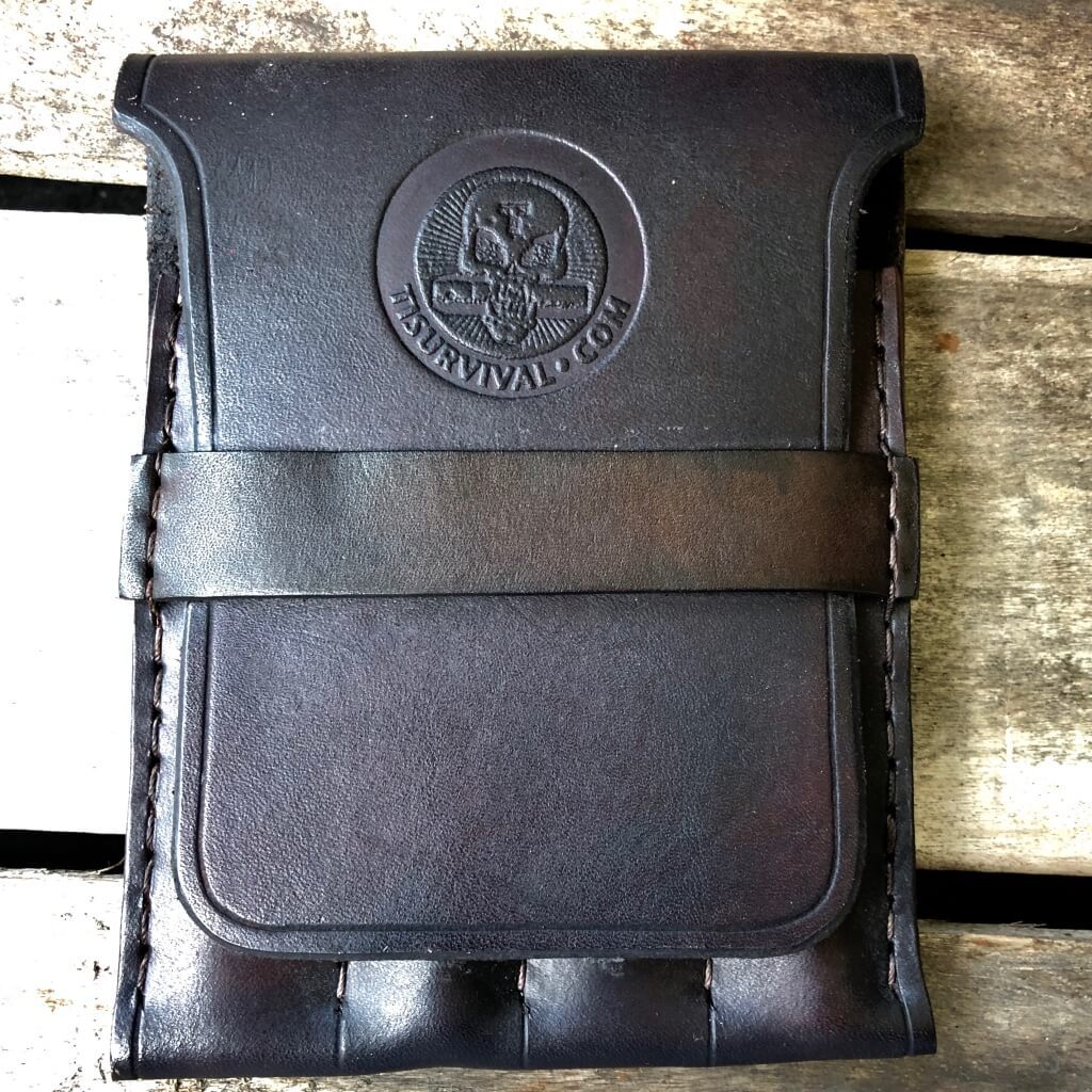 Titanium Modular Chopsticks Hand Stitched Brown Leather Sheath