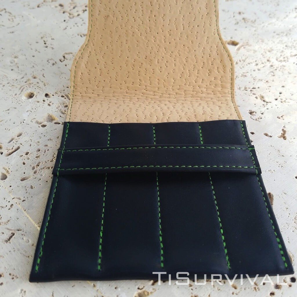 Modular Titanium Chopsticks Black Leather Sheath - Ti Survival