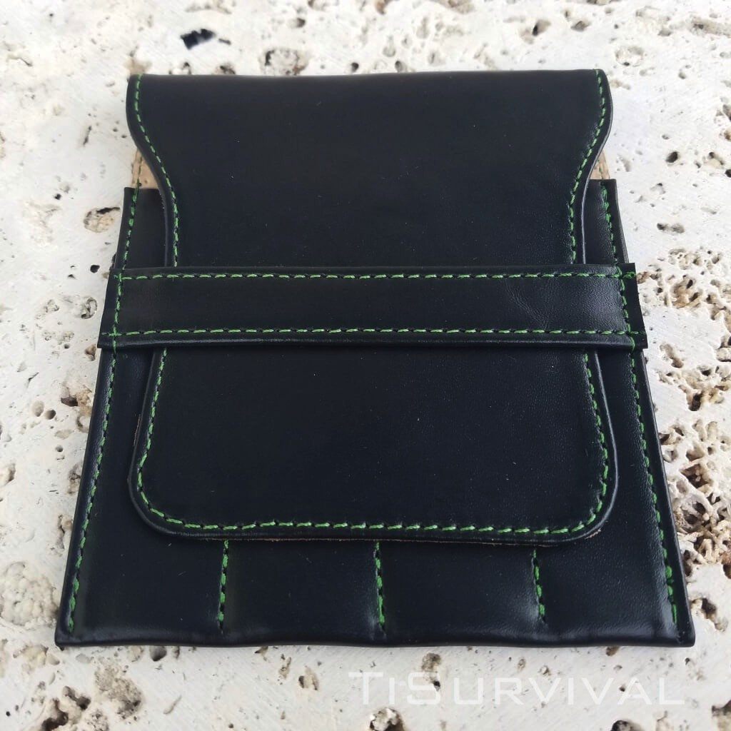 Modular Titanium Chopstick Leather Sheath Black - Ti Survival