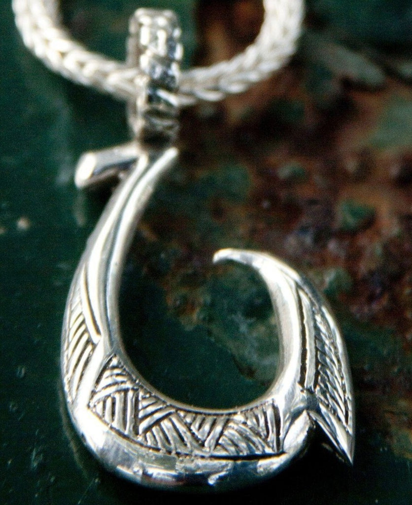 Makau Sterling Silver Fish Hook Pendant - Ti Survival