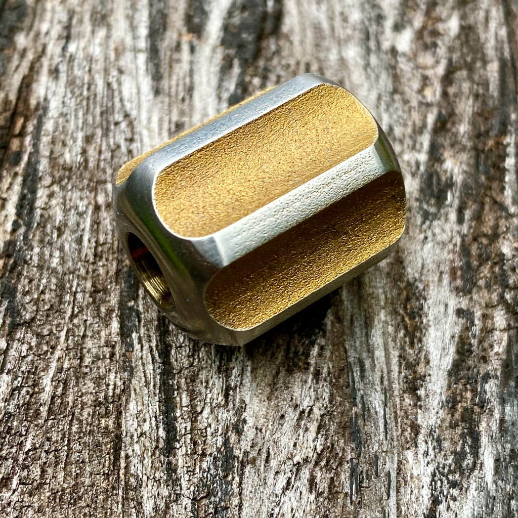 titanium slip bead with copper silver anodizing