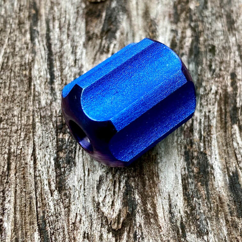 titanium slip bead with blue anodizing