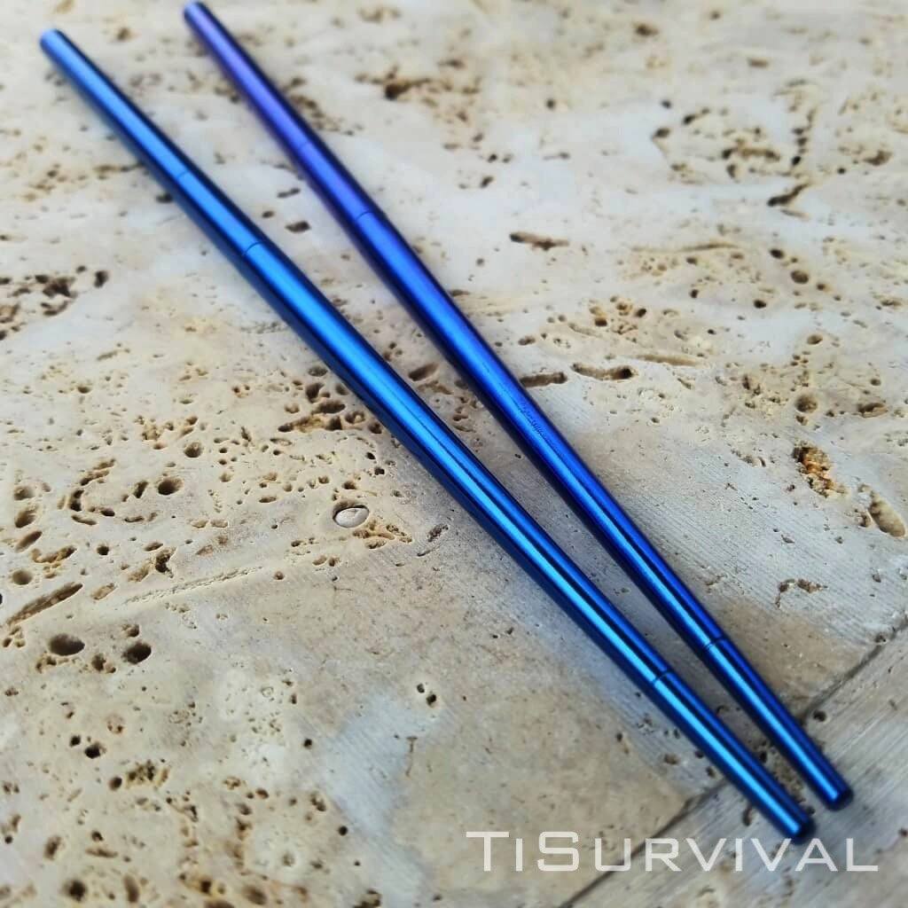 Modular Titanium Chopsticks Blue Anodizing