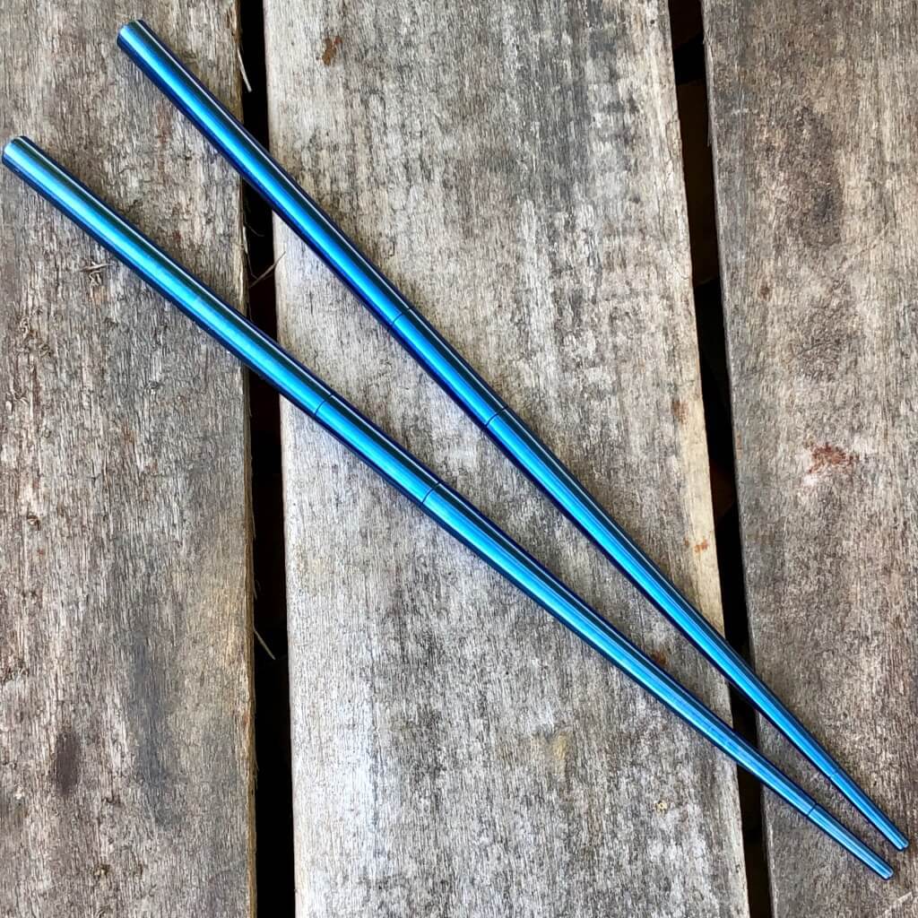 Modular Titanium Chopsticks Blue Anodizing