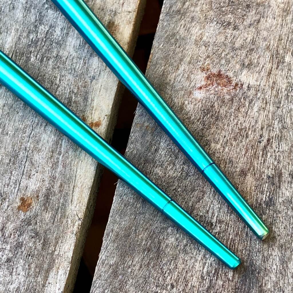 Modular Titanium Chopsticks Green Anodizing