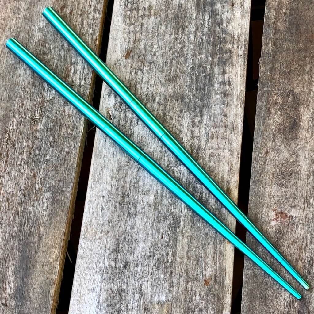 Modular Titanium Chopsticks Green Anodizing
