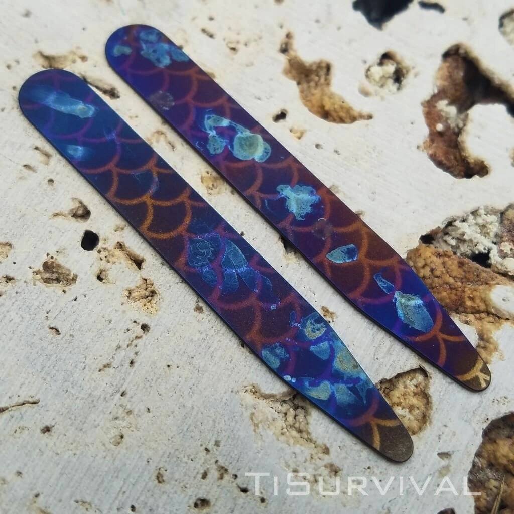 titanium collar stay blue smoke fish scale anodizing