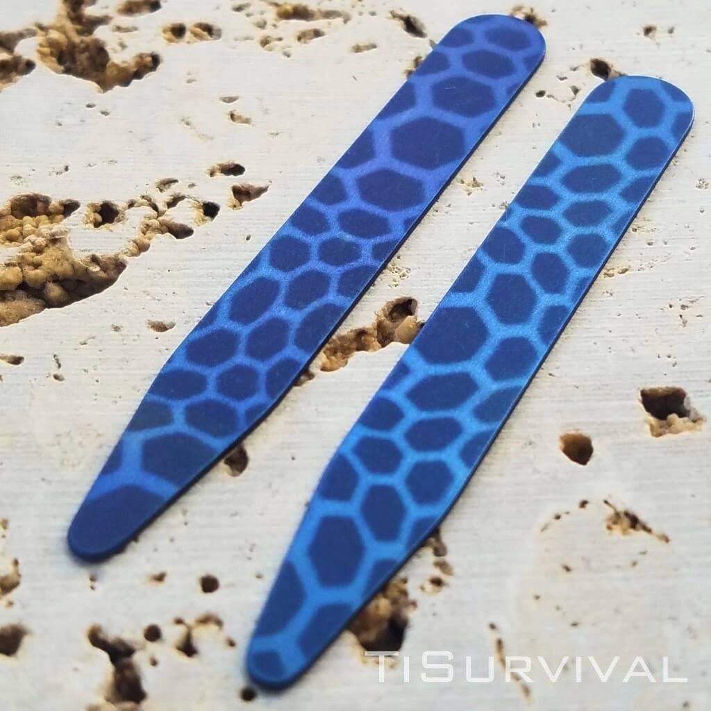 titanium collar stay blue stretched net