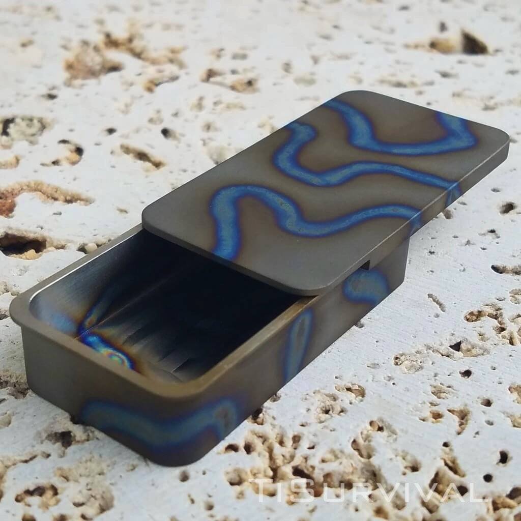 Exo Vault Titanium Storage Stash Box Sandblasted Random - Ti Survival