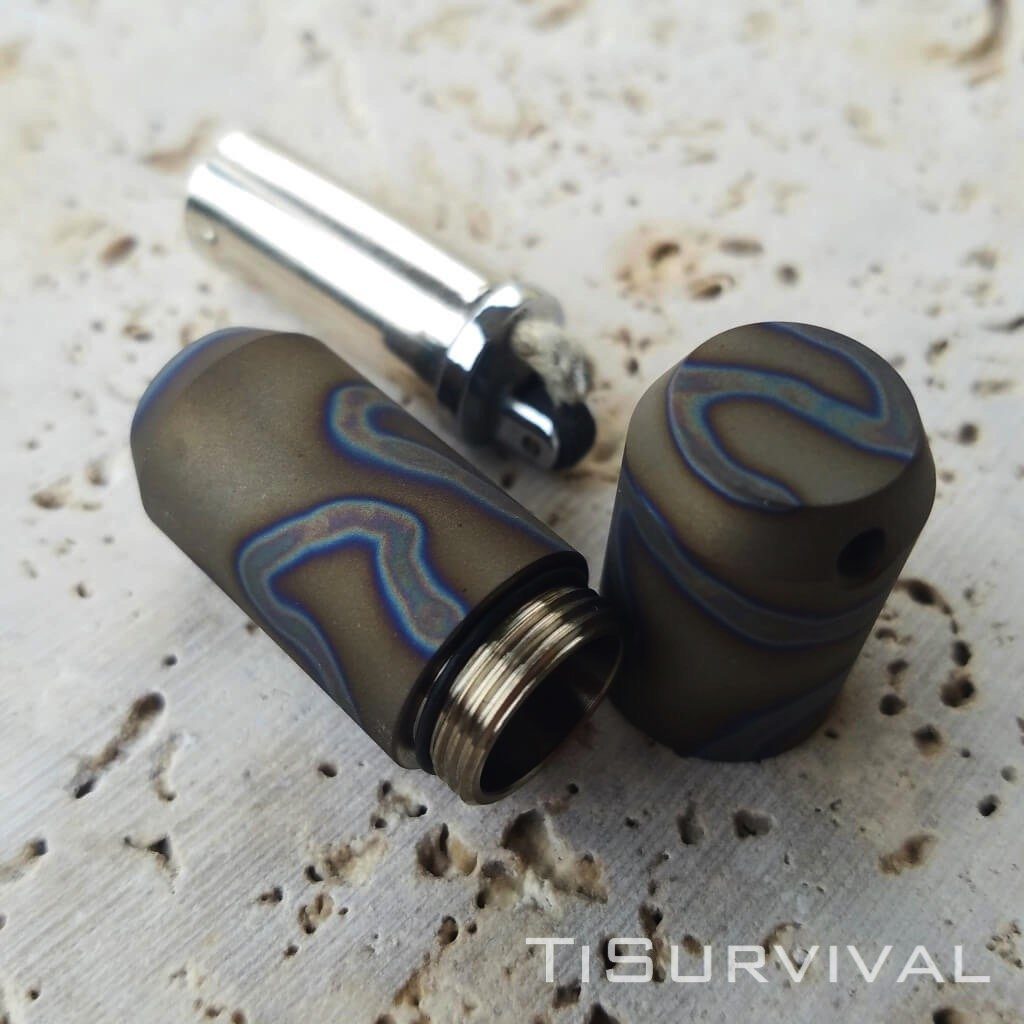 Exo Runt Titanium Lighter and Pill Fob - Ti Survival