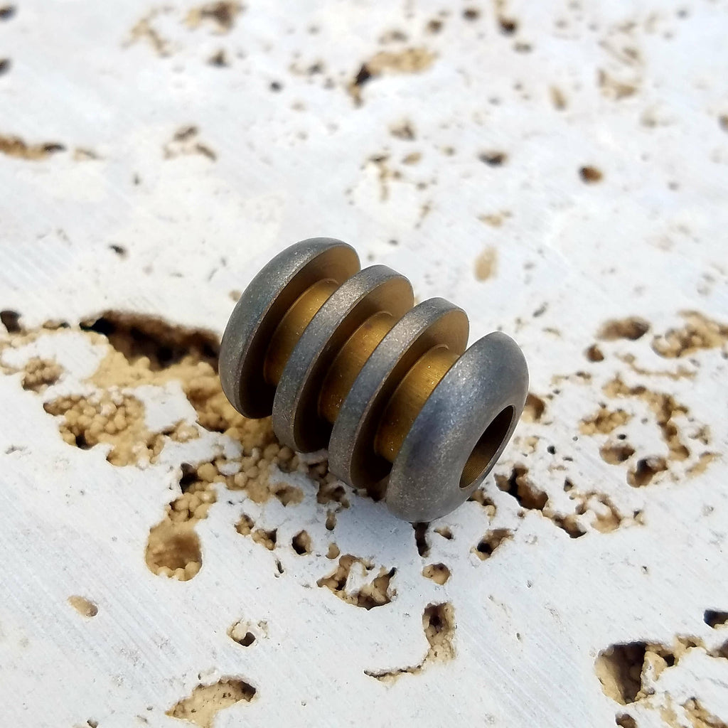 Titanium Ribbed Lanyard Beads - Ti Survival