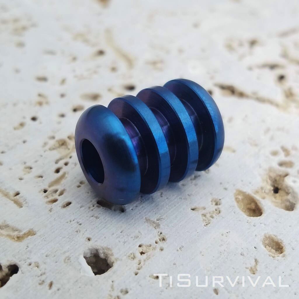 Titanium Ribbed Lanyard Beads - Ti Survival