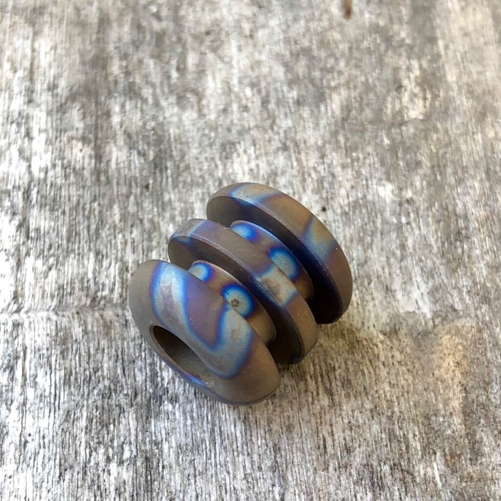 Titanium Ribbed Lanyard Beads - Ti Survival