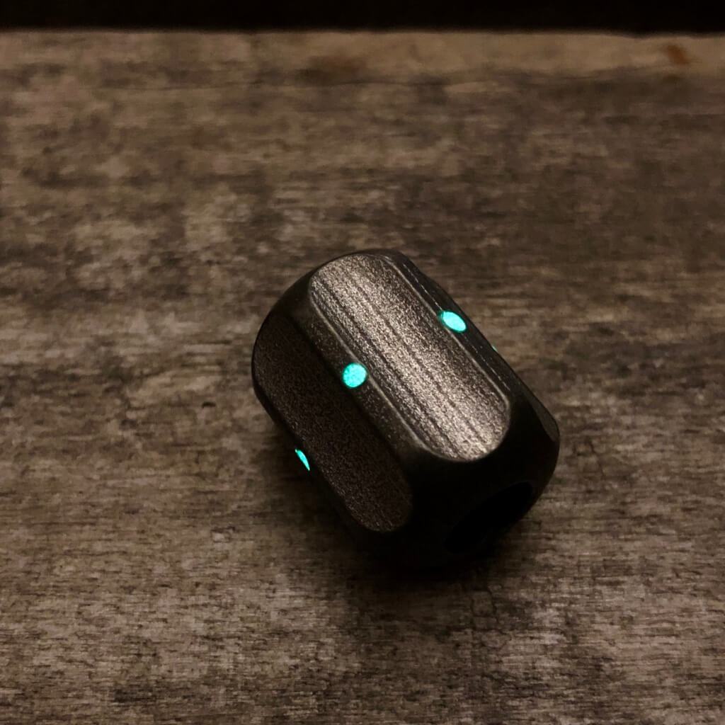 Titanium Hex XL Lanyard Bead with Glow in the Dark - Ti Survival