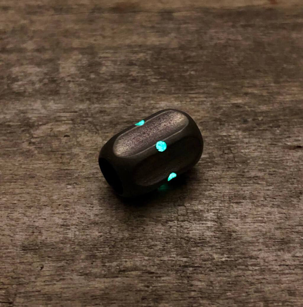 Titanium Hex Lanyard Bead with Glow in the Dark - Ti Survival