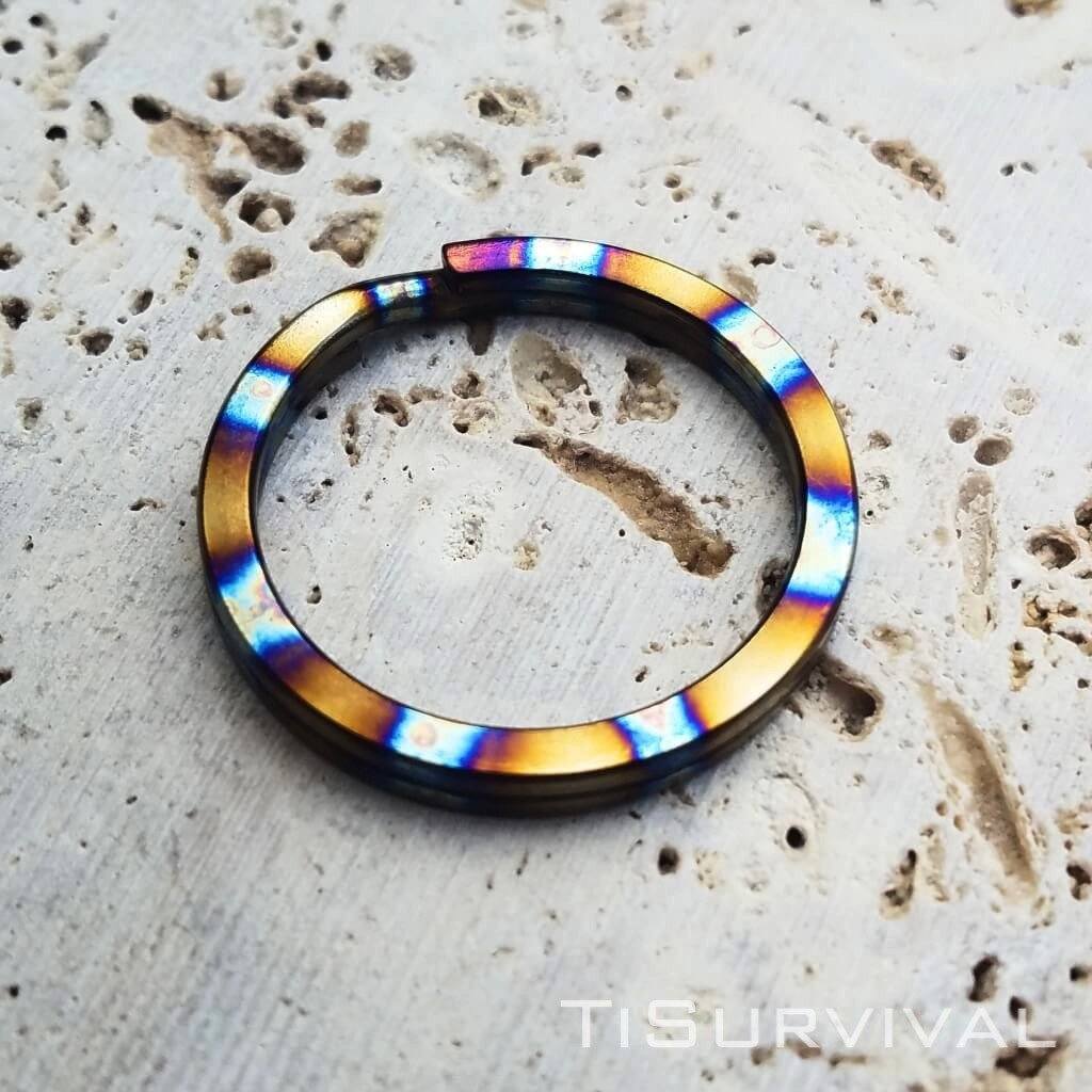 Pure Titanium Keyring Split Ring Key Holder Loop Strong Solid EDC Car  Keychain 