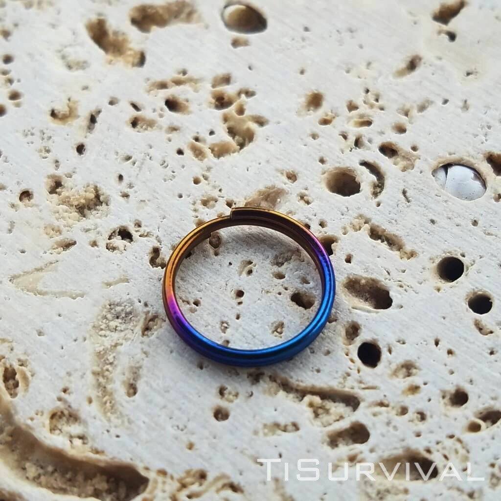 41-919-0225 Titanium Key Ring (Split Ring), 25mm Octagon - Rings
