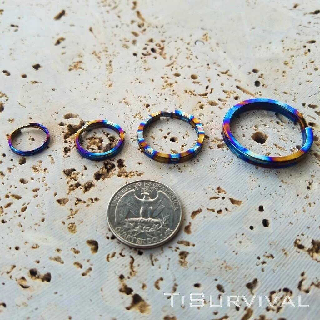 TIKING 10pcs/Lots Titanium Small Split Rings Ti Micro Split Key Ring  Keychain EDC Keyring (10mm)