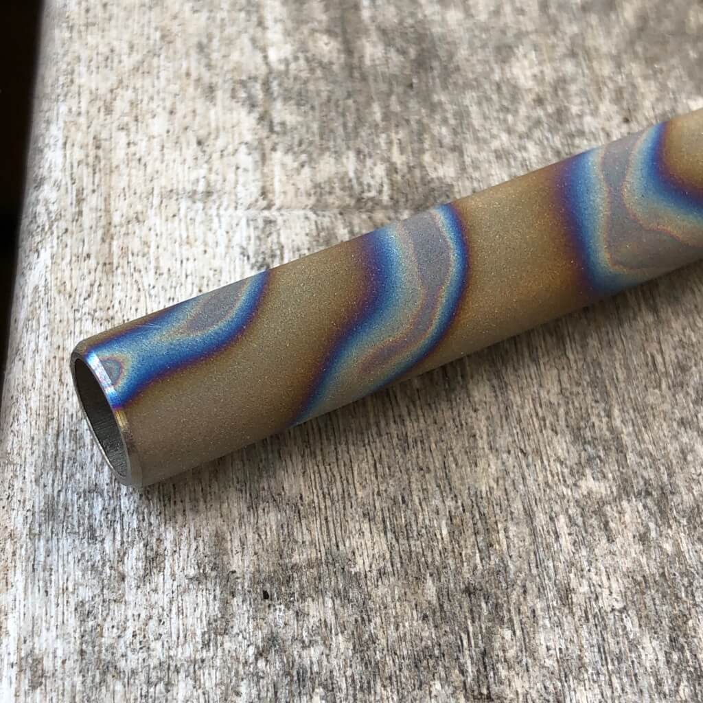 Titanium Straw Sandblasted Random Anodizing
