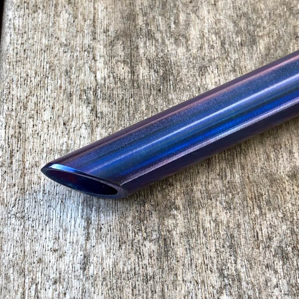 Titanium Straw Blue Anodizing Sharp Tip