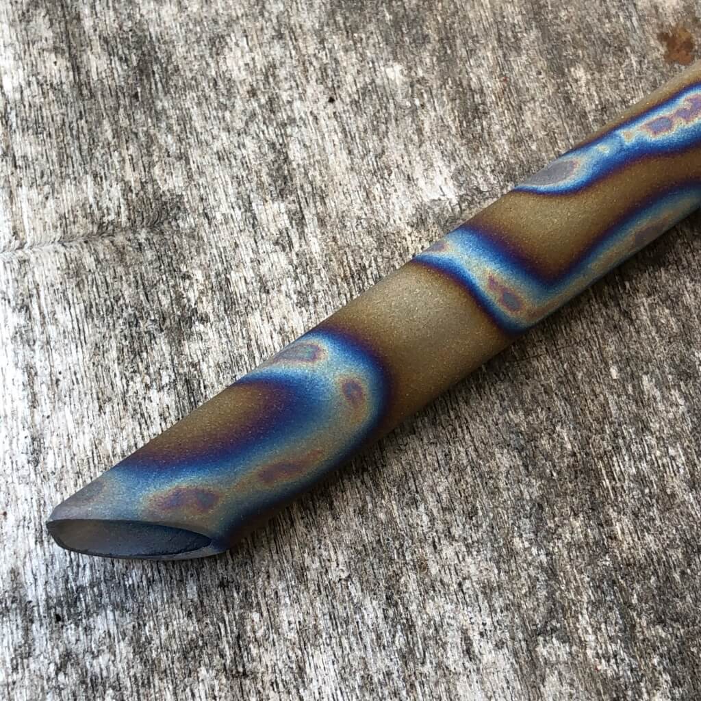 Titanium Straw Sandblasted Random Anodizing Sharp Tip