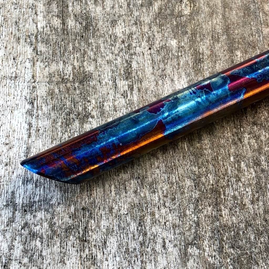 Titanium Straw Blue Smoke Anodizing Sharp Tip