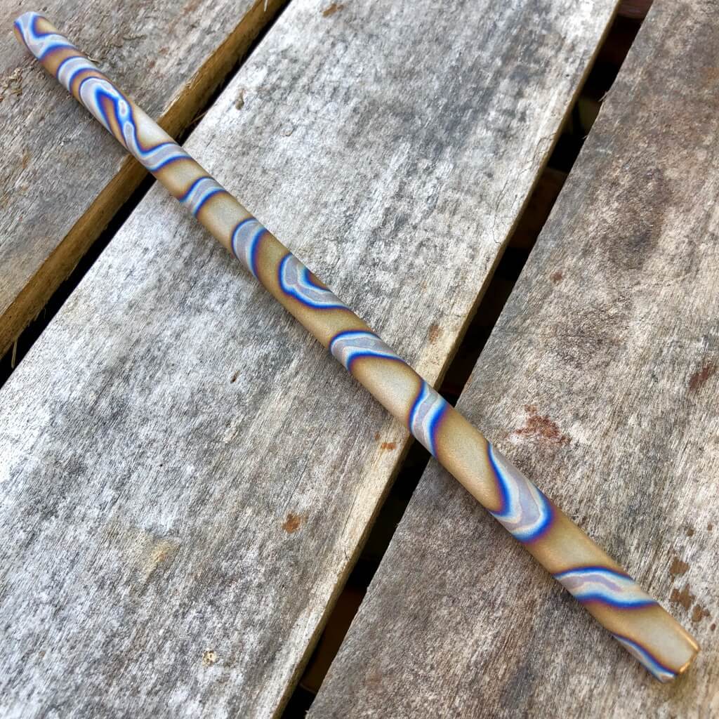 Titanium Straw Sandblasted Random Anodizing