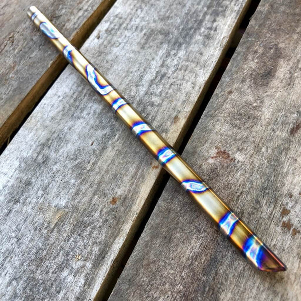 Titanium Straw Polished Random Anodizing Sharp Tip