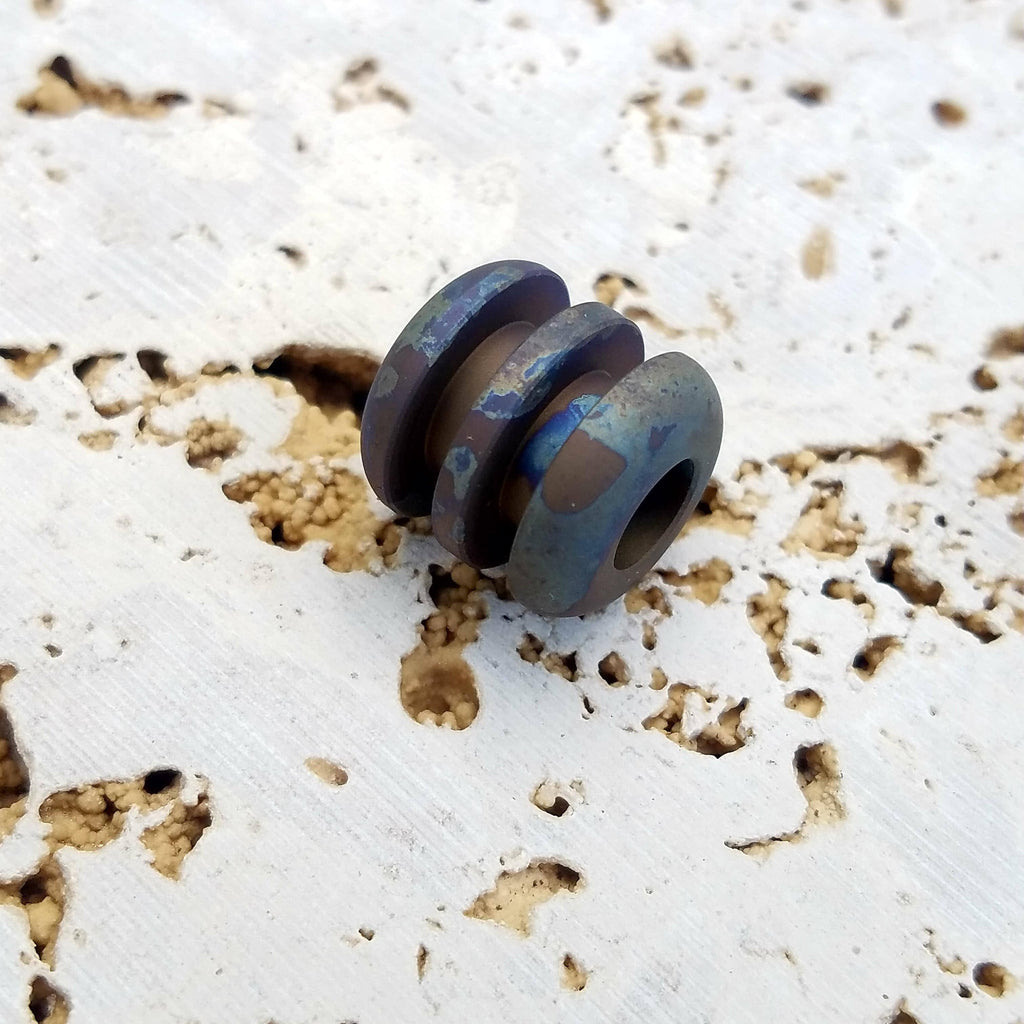 Titanium Ribbed Lanyard Beads - Ti Survival