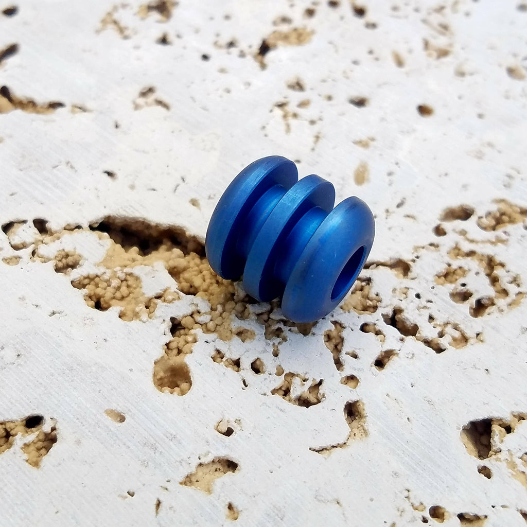 Titanium Ribbed Lanyard Beads - Ti Survival