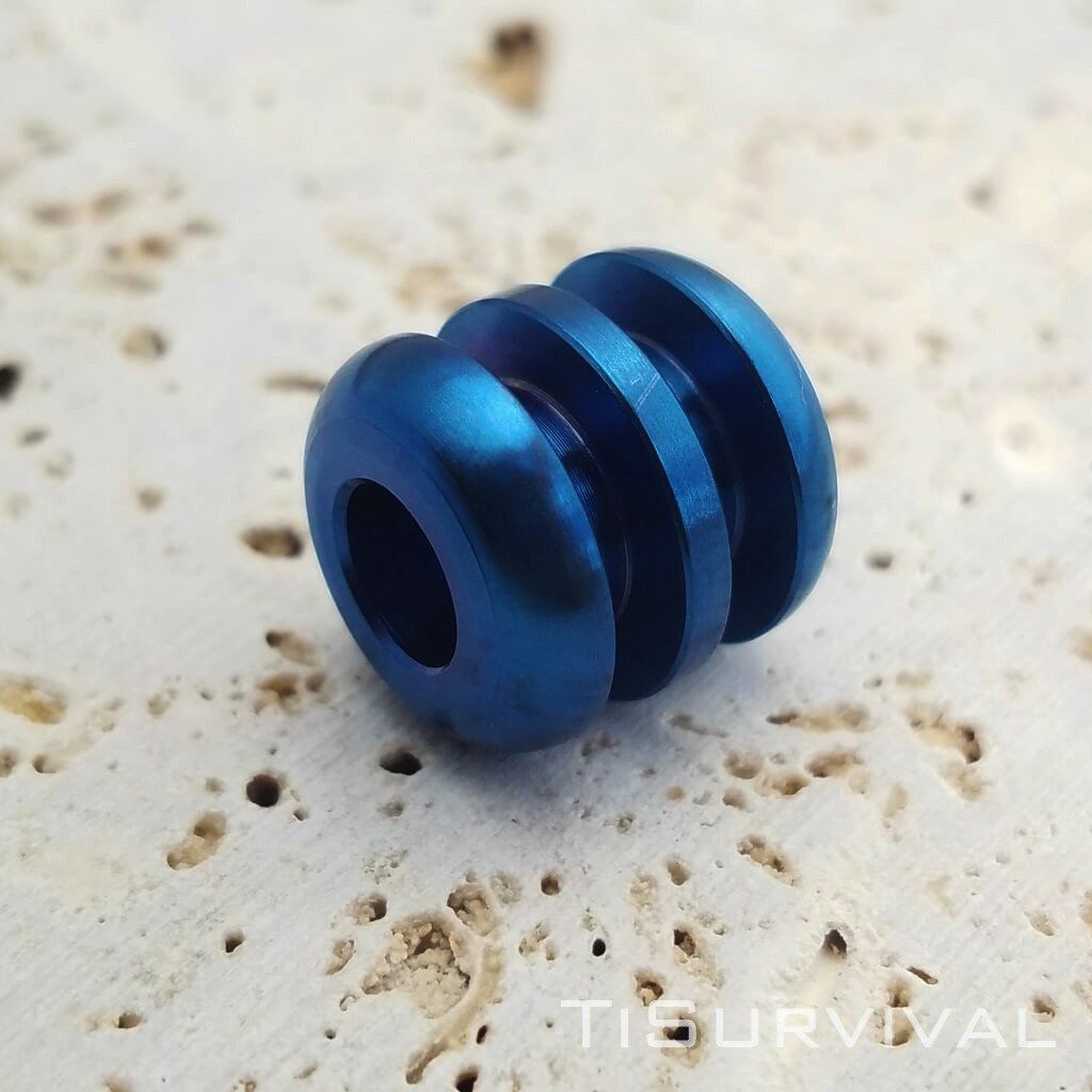 Titanium Ribbed Lanyard Beads - Ti Survival