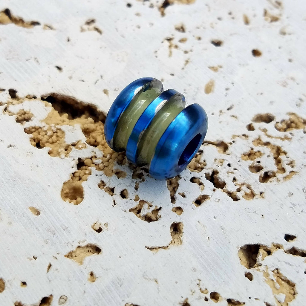 Titanium Ribbed Lanyard Beads - Ti Survival