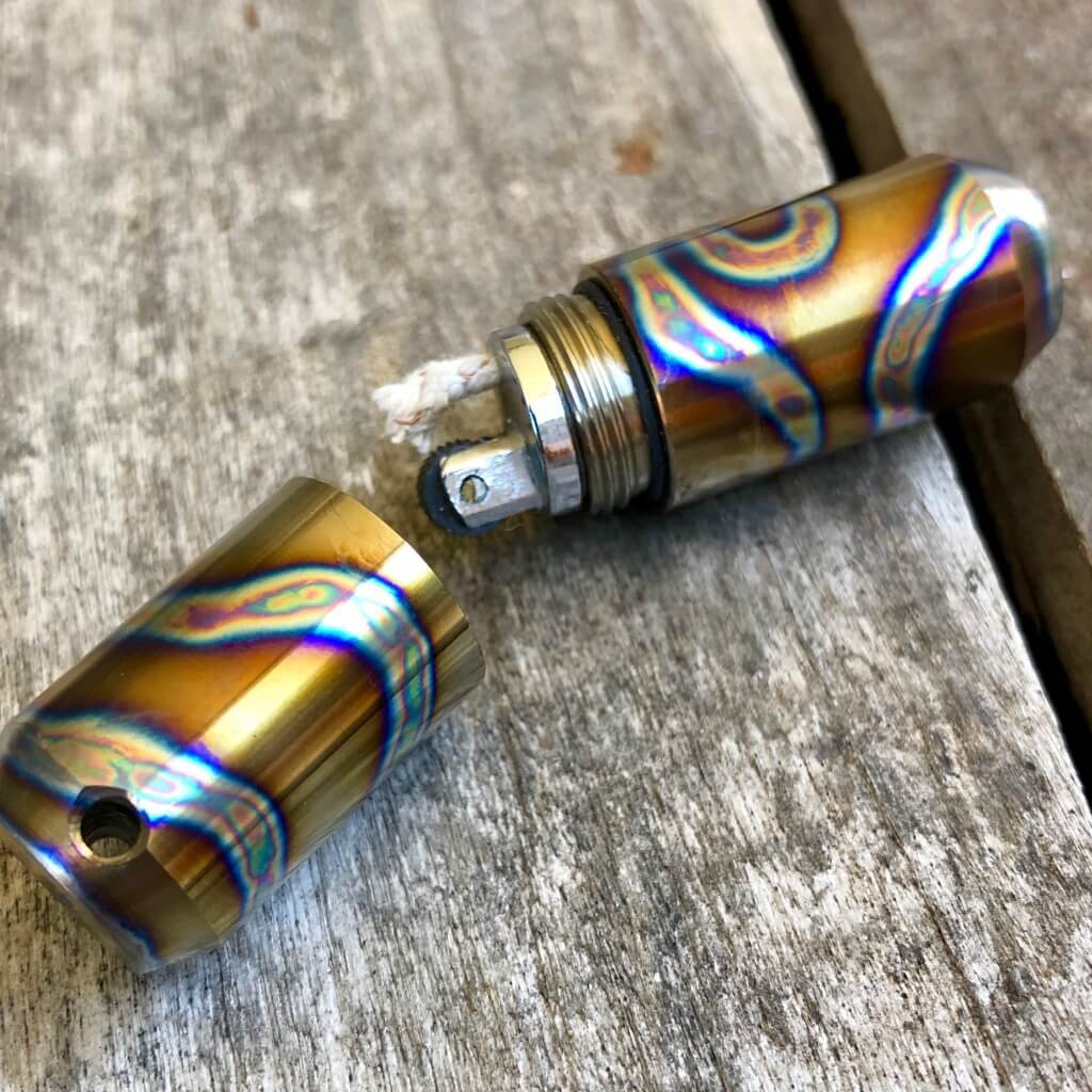 Exo Runt Titanium Lighter and Pill Fob - Ti Survival