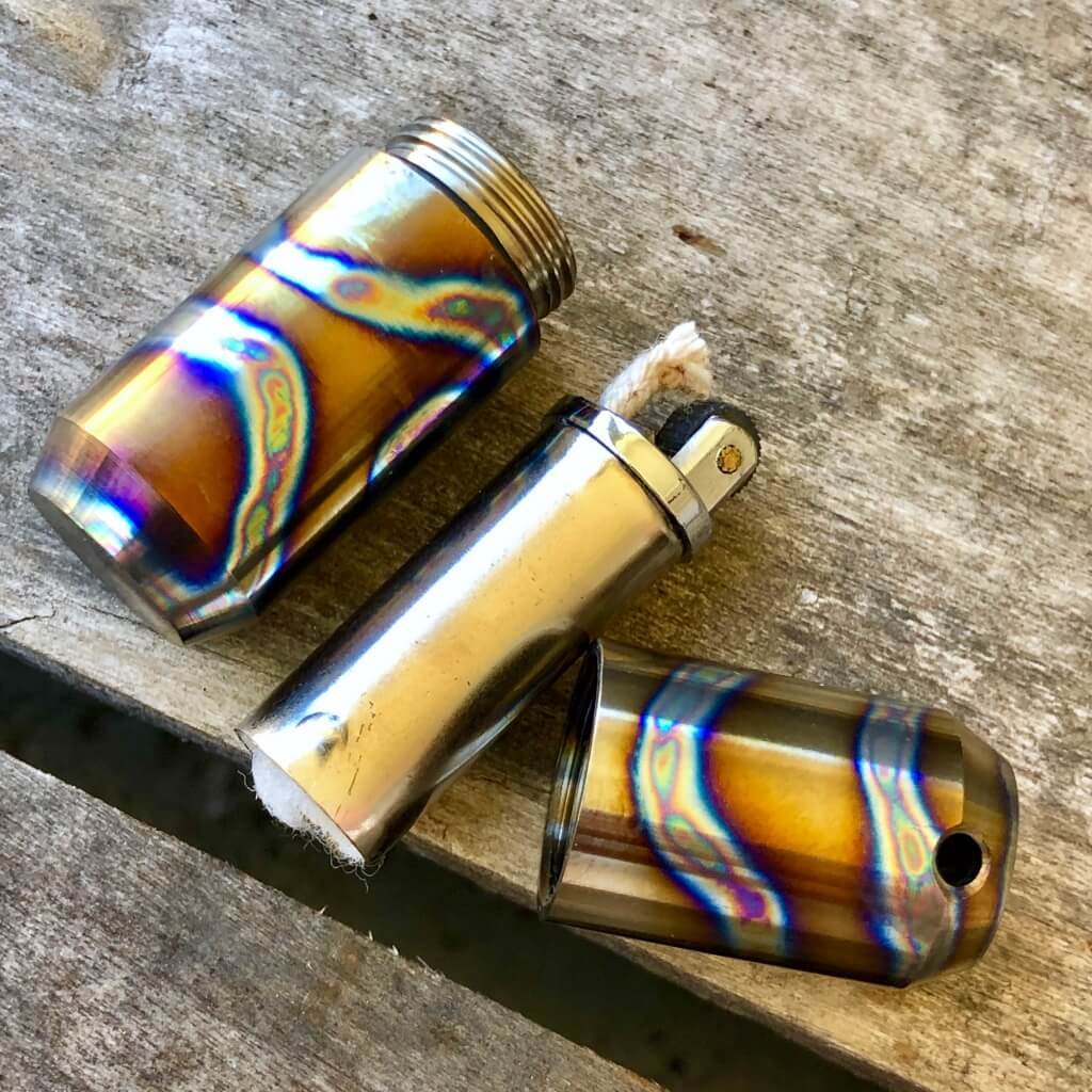 Exo Runt Titanium Lighter and Pill Fob - Ti Survival