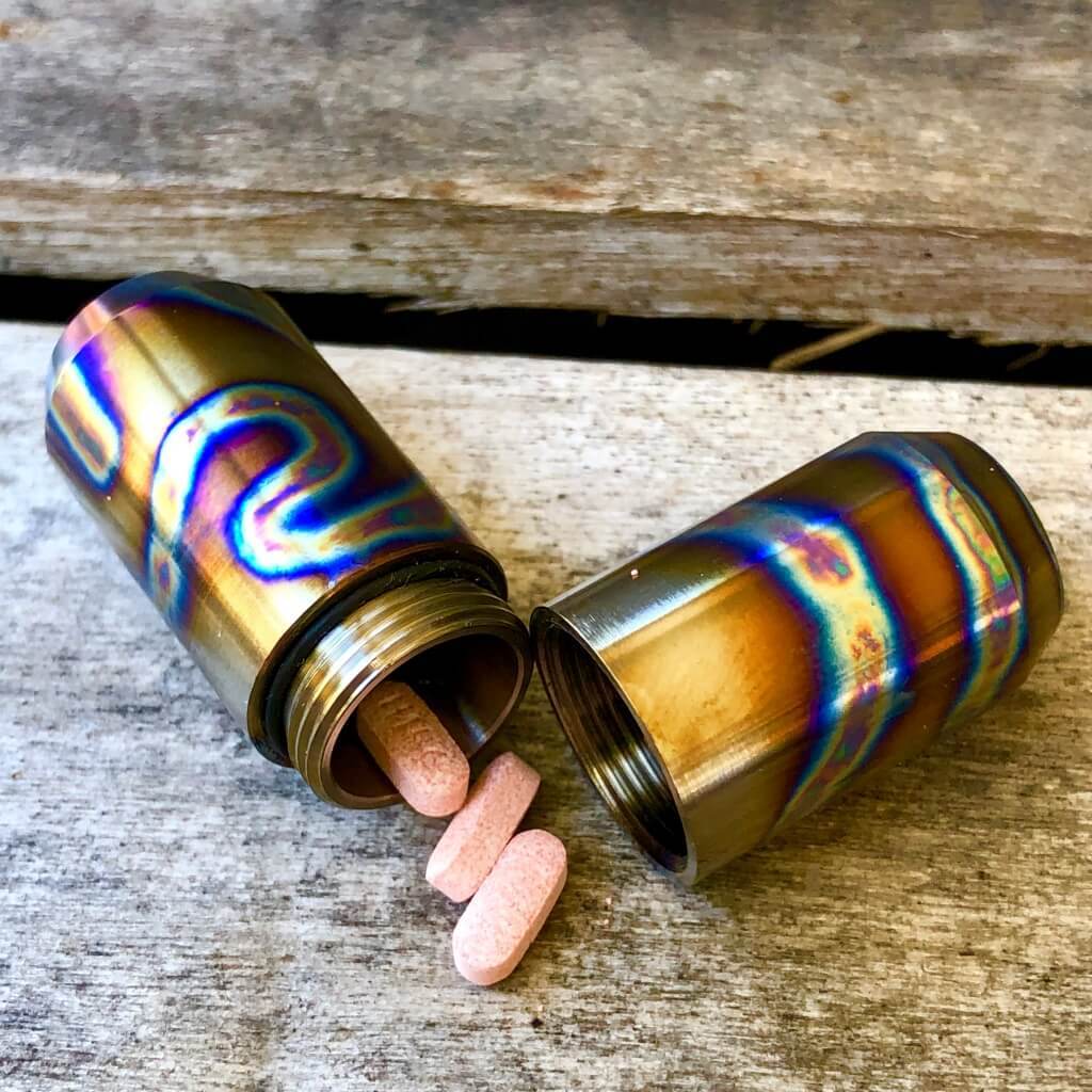 Exo Runt Titanium Lighter Pill Fob Capsule - Ti Survival