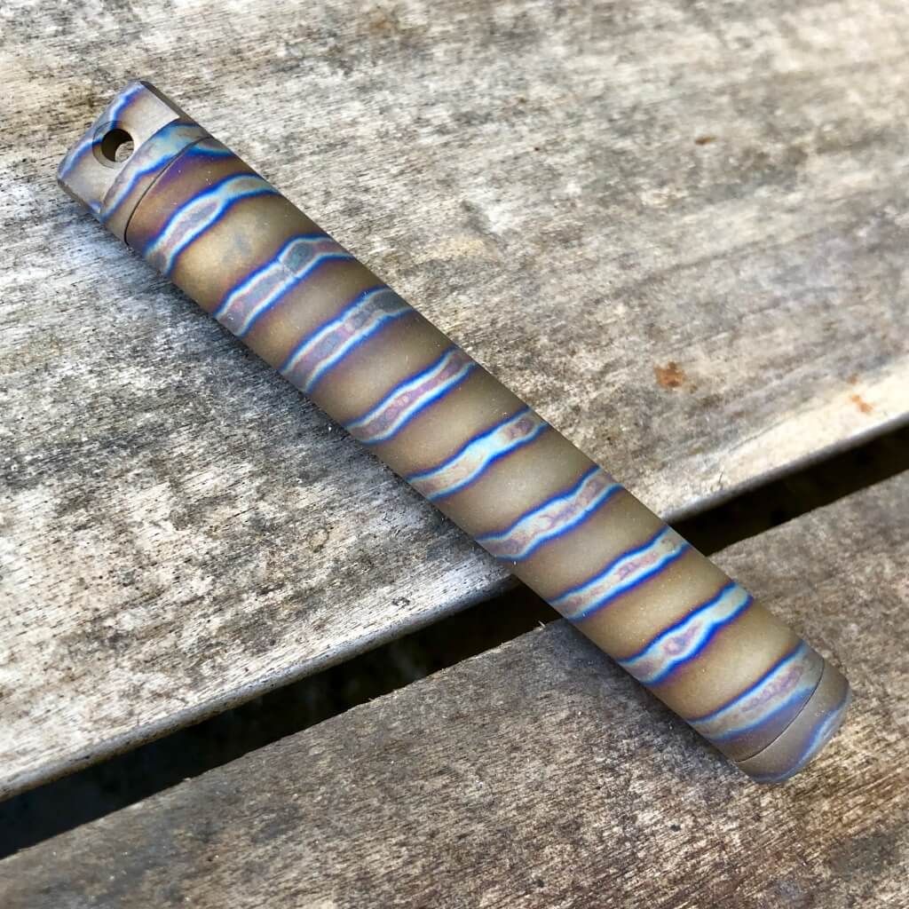 Exo Vial Titanium Waterproof Storage Capsule Pill Fob - Ti Survival