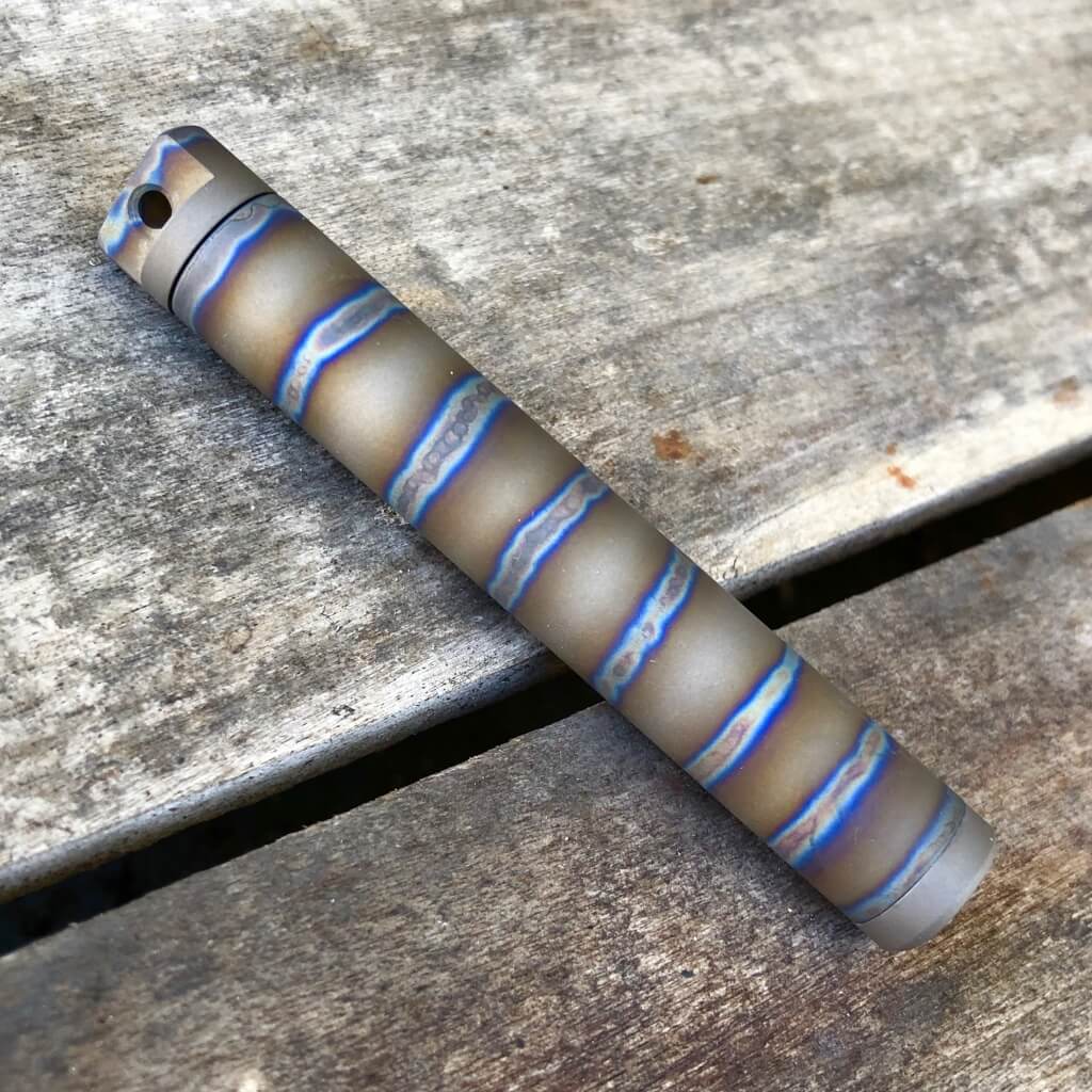 Exo Vial Titanium Waterproof Storage Capsule Pill Fob - Ti Survival