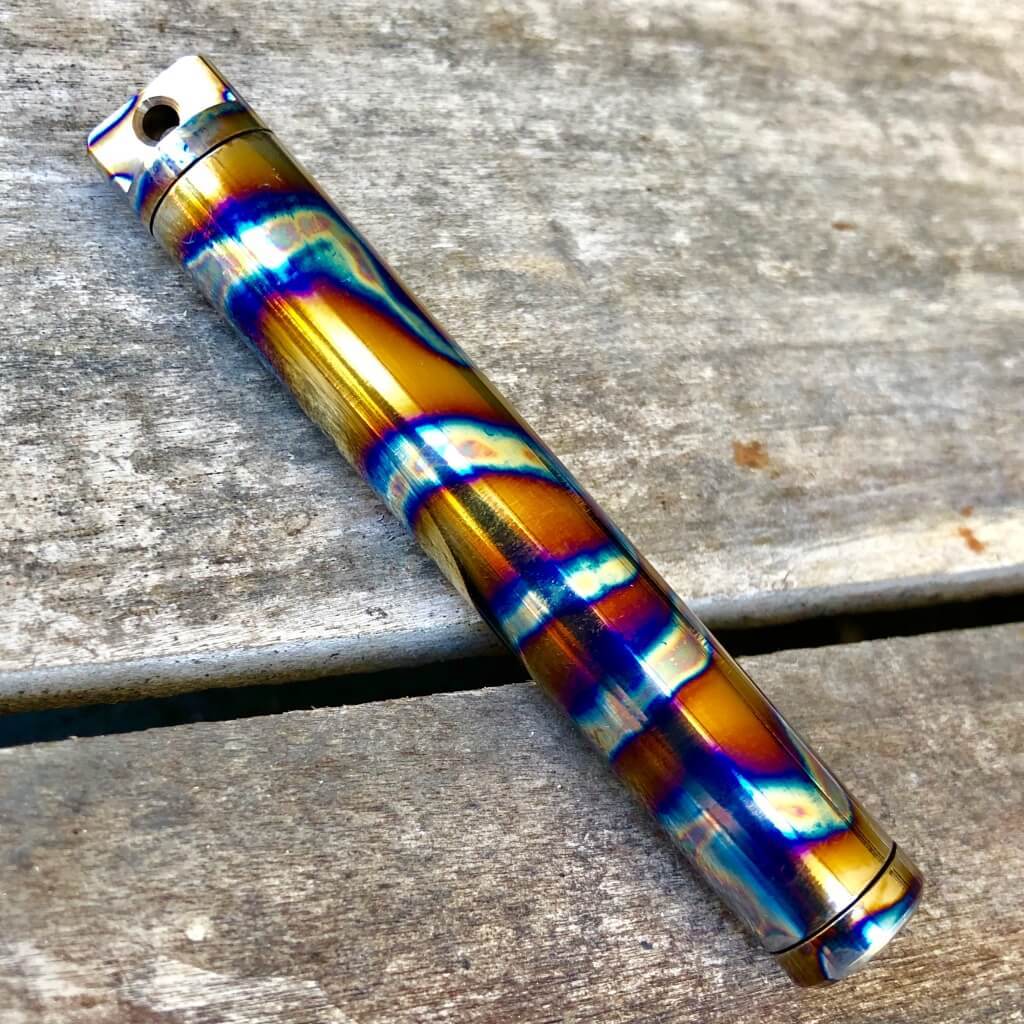 Exo Vial Titanium Waterproof Storage Capsule Pill Fob - Ti Survival