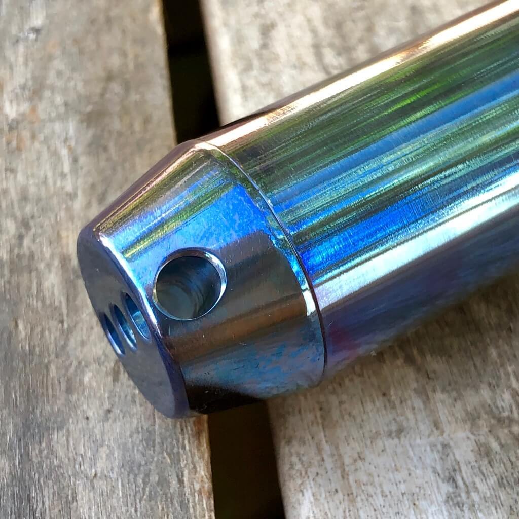 Exo Tube Titanium Waterproof Storage Capsule Blue Anodizing - Ti Survival